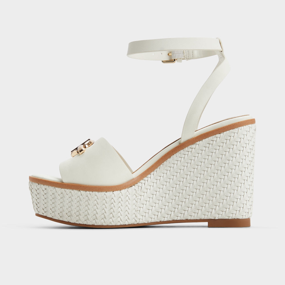 Aldo | Ybylin White Women's Wedges - Wedge sandal, Wedge heel