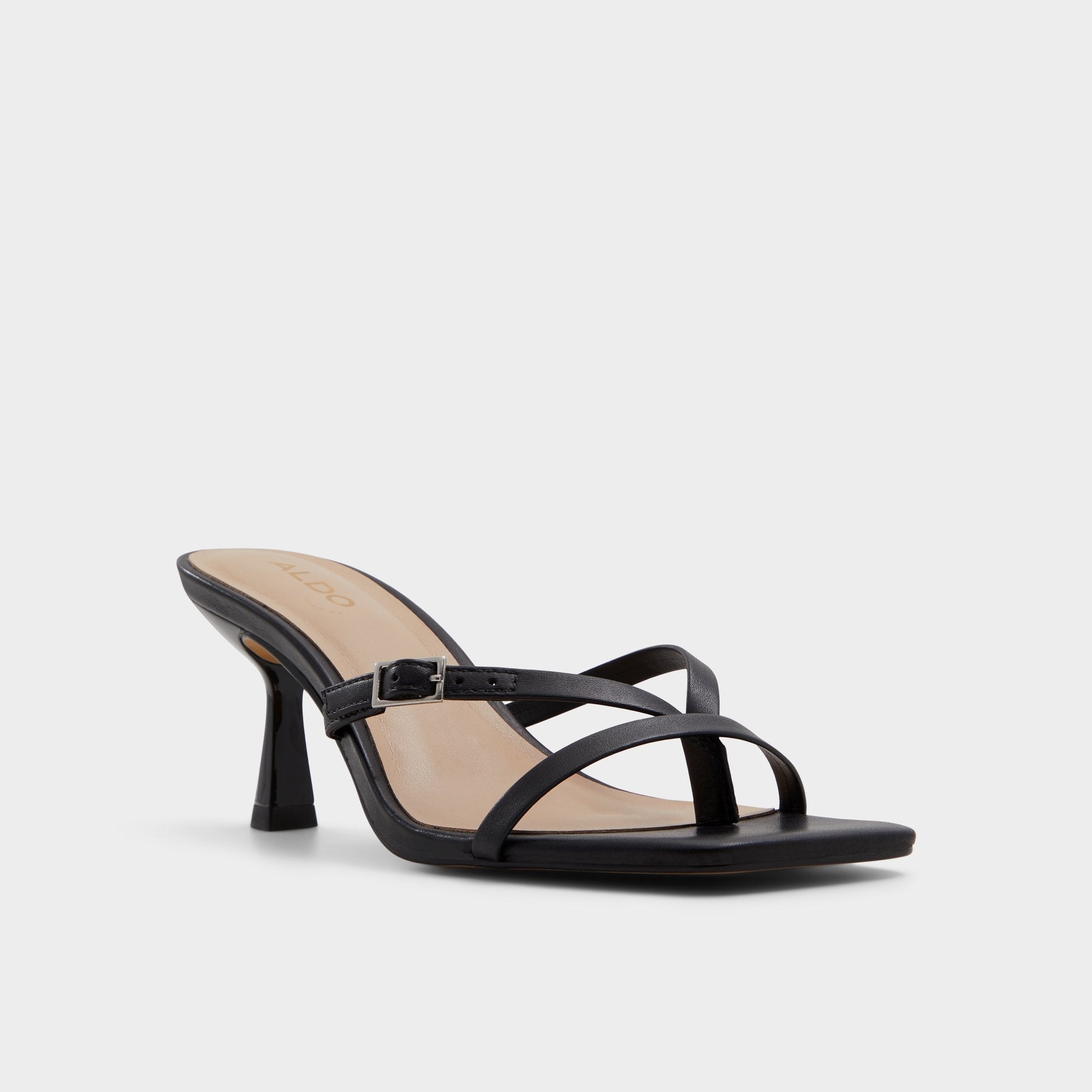 Aldo | Gannever Black Women's Thong Sandals - Heeled flip flop, Stiletto heel