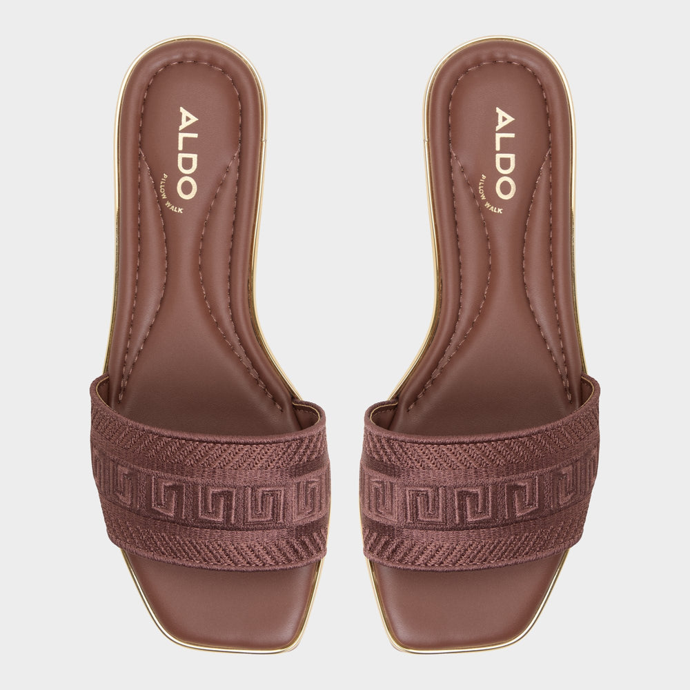 Aldo | Oceania Medium Brown Women's Flats - Slide sandal