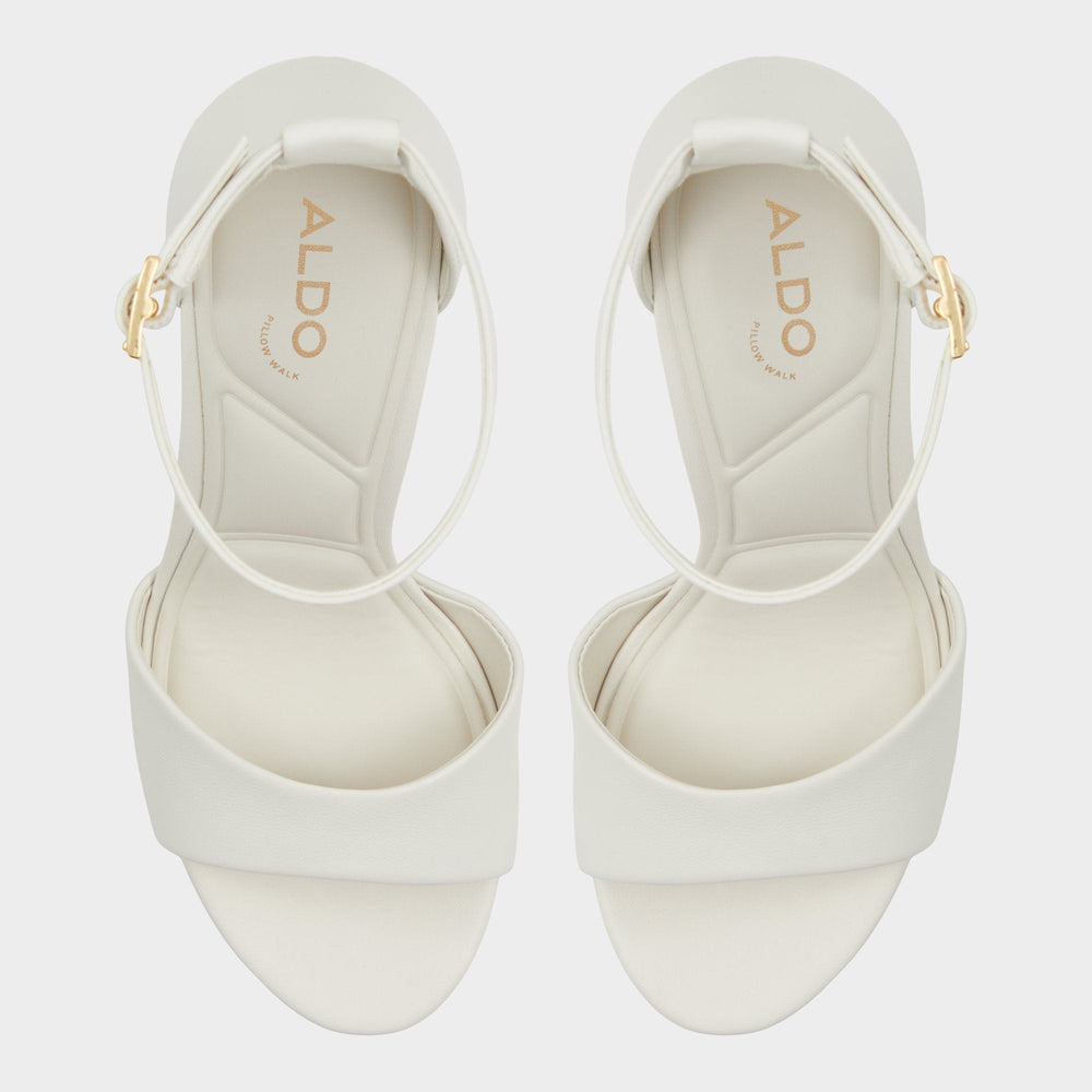 Aldo | Enaegyn2.0 White/Bone Women's Platform Shoes - Strappy heeled sandal, Block heel