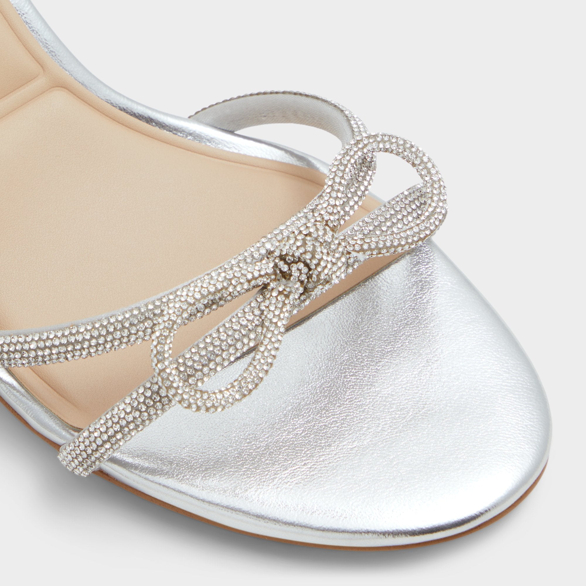 Aldo | Bouclette Silver Women's Block heels - Strappy heeled sandal, Block heel