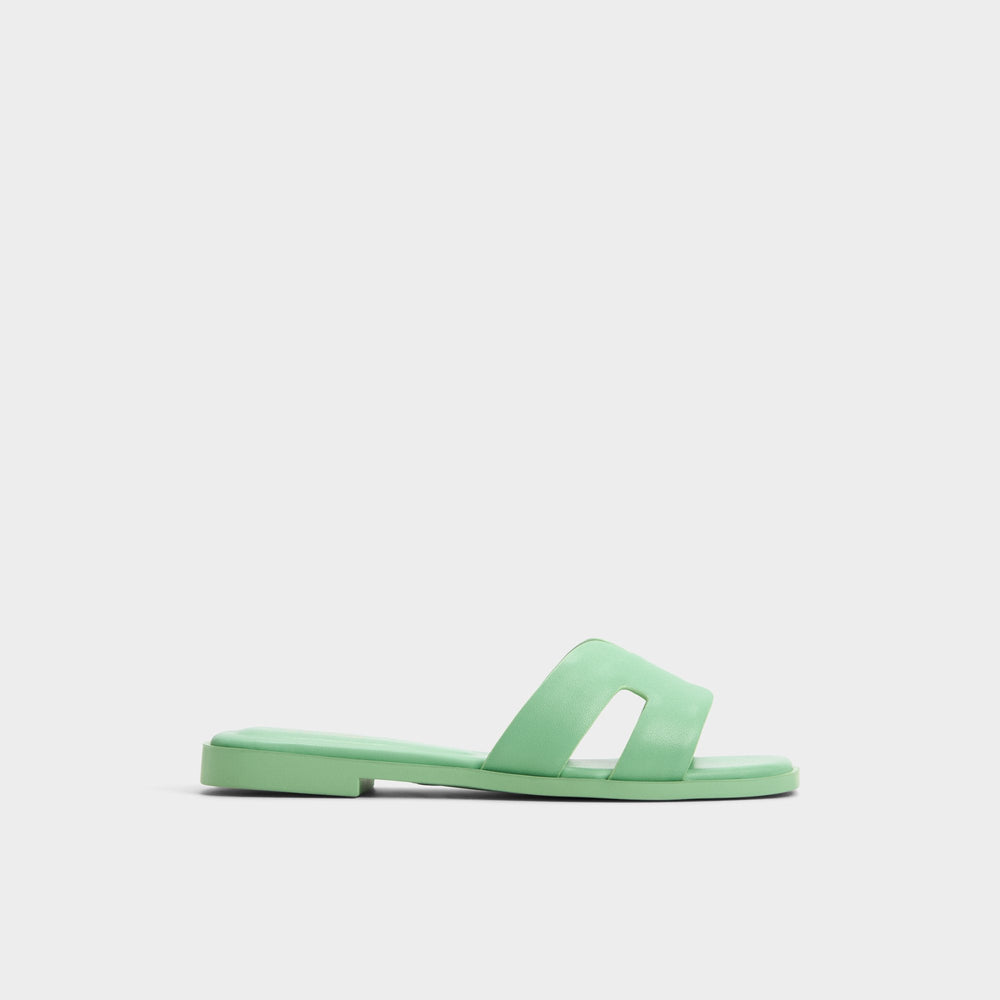 Aldo | Itsandal Medium Green Women's Flats - Slide sandal