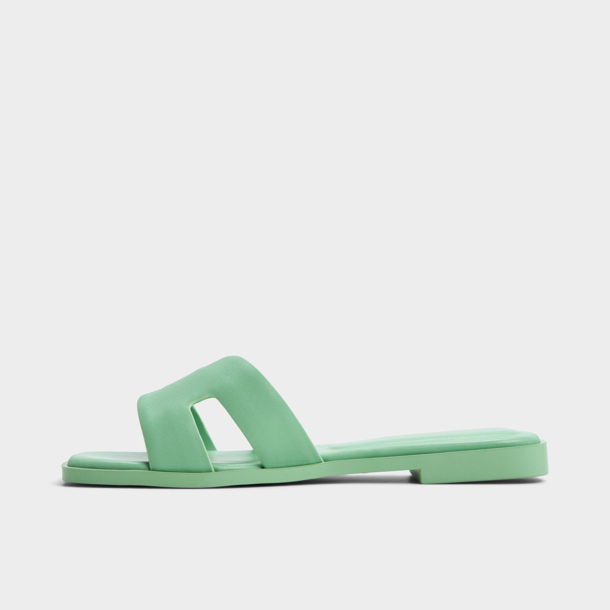 Aldo | Itsandal Medium Green Women's Flats - Slide sandal