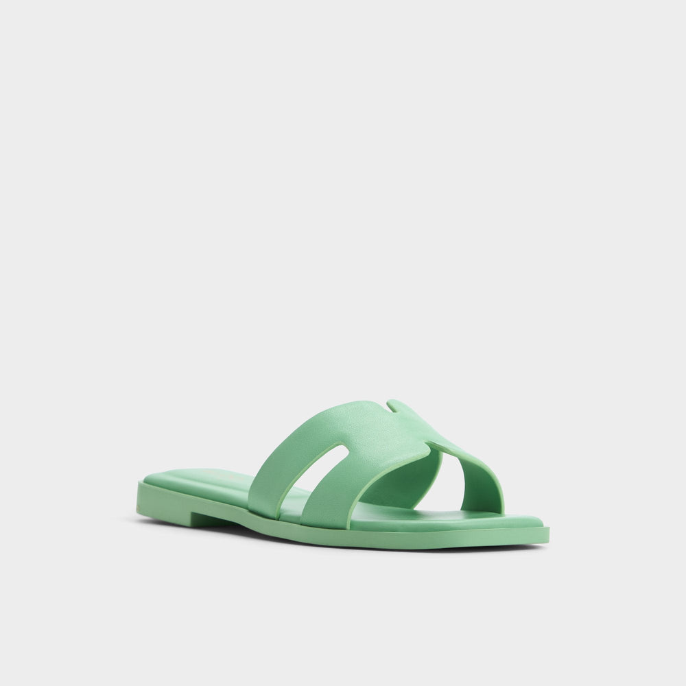 Aldo | Itsandal Medium Green Women's Flats - Slide sandal