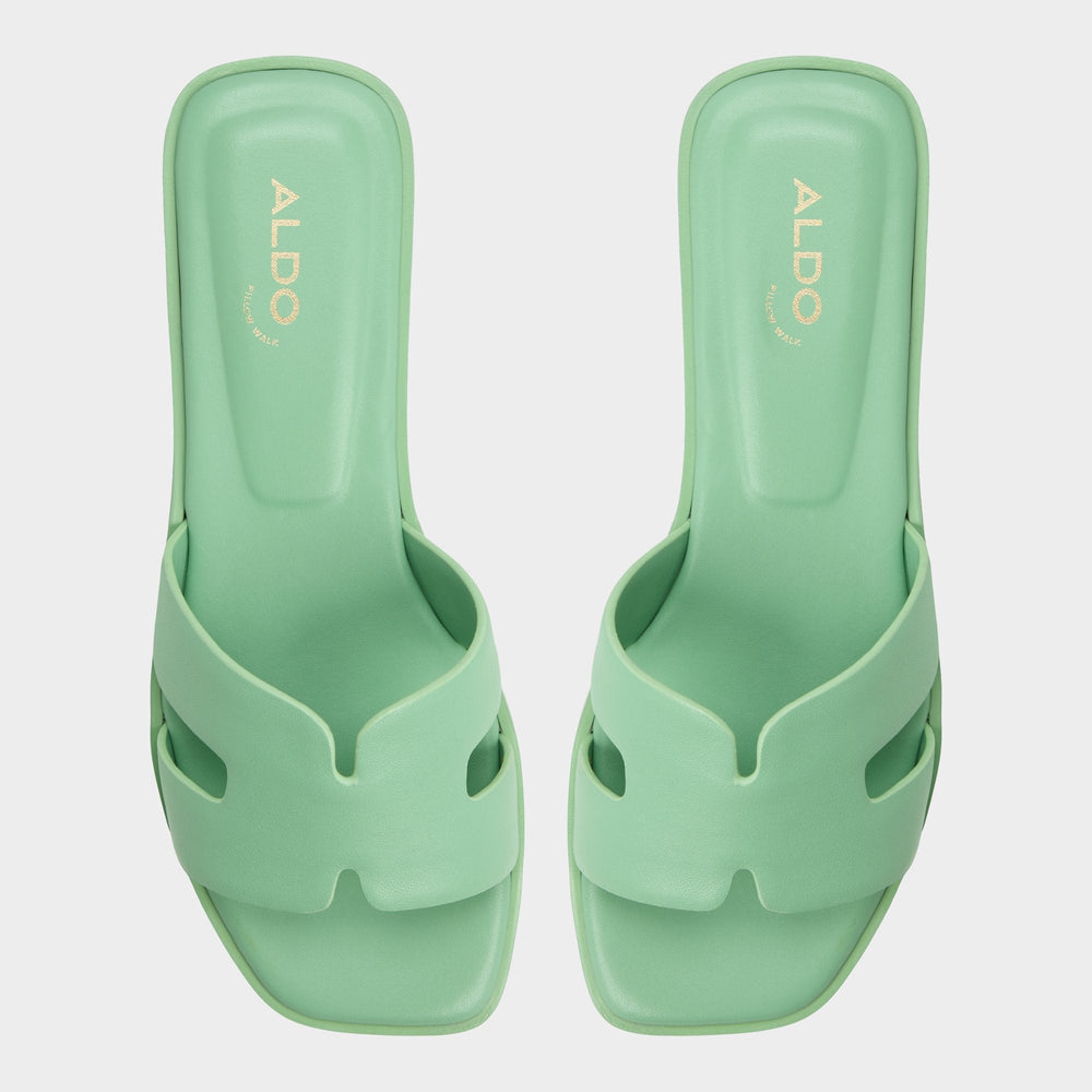 Aldo | Itsandal Medium Green Women's Flats - Slide sandal