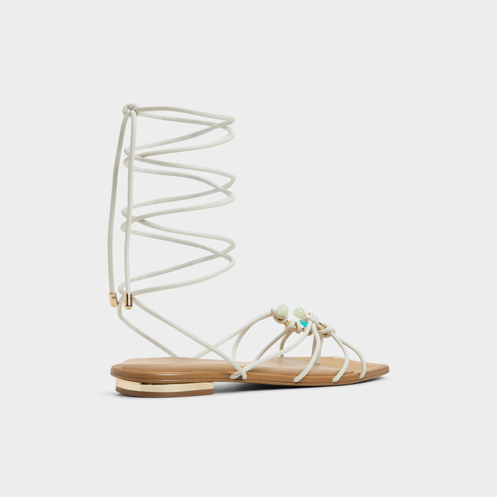 Aldo | Nirena White/Bone Women's Flats - Strappy flat sandal