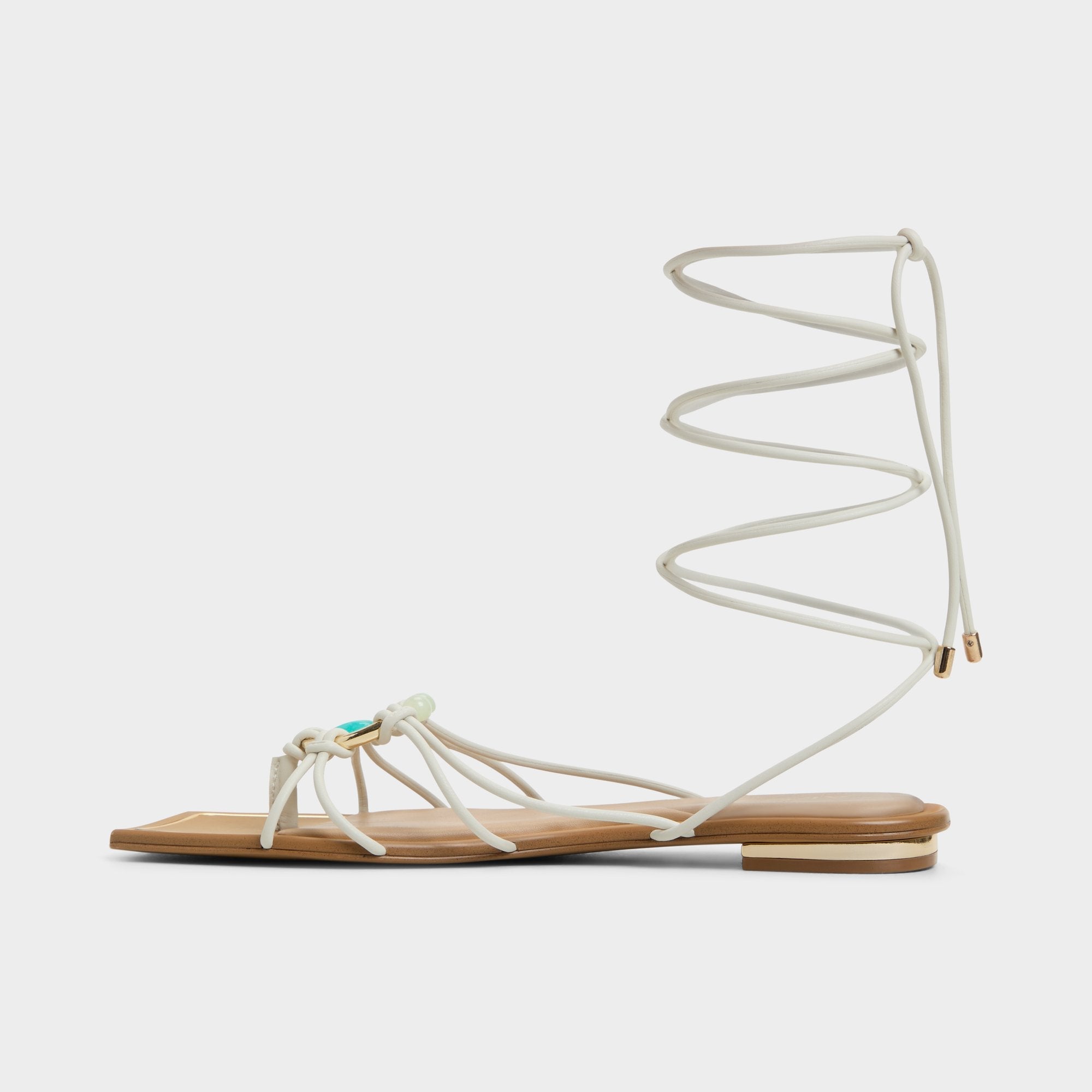 Aldo | Nirena White/Bone Women's Flats - Strappy flat sandal