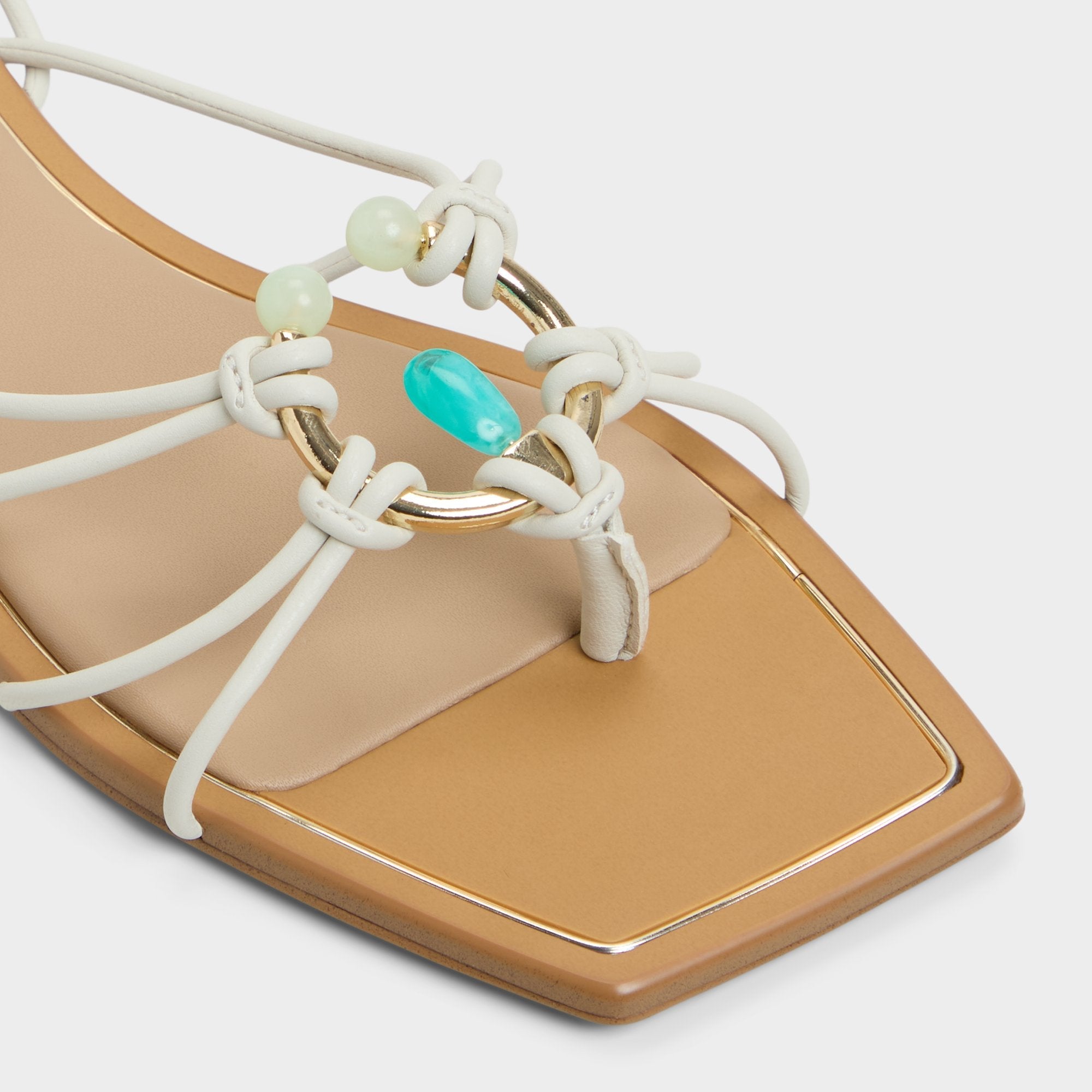 Aldo | Nirena White/Bone Women's Flats - Strappy flat sandal