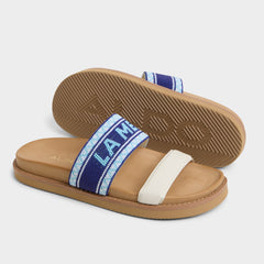 Aldo | Beachvacay White/Blue Women's Footbed sandals - Slide sandal, Footbed sandal