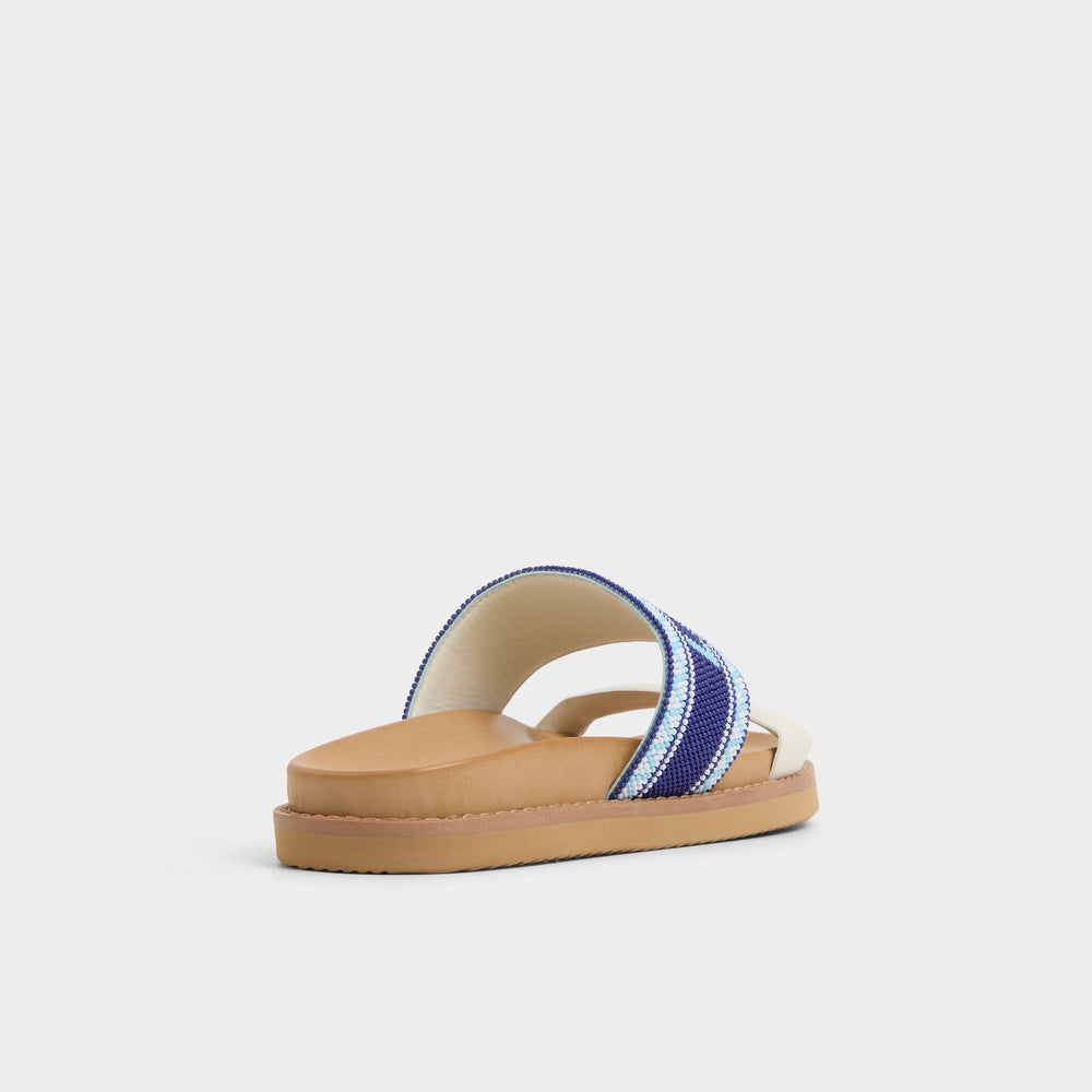 Aldo | Beachvacay White/Blue Women's Footbed sandals - Slide sandal, Footbed sandal