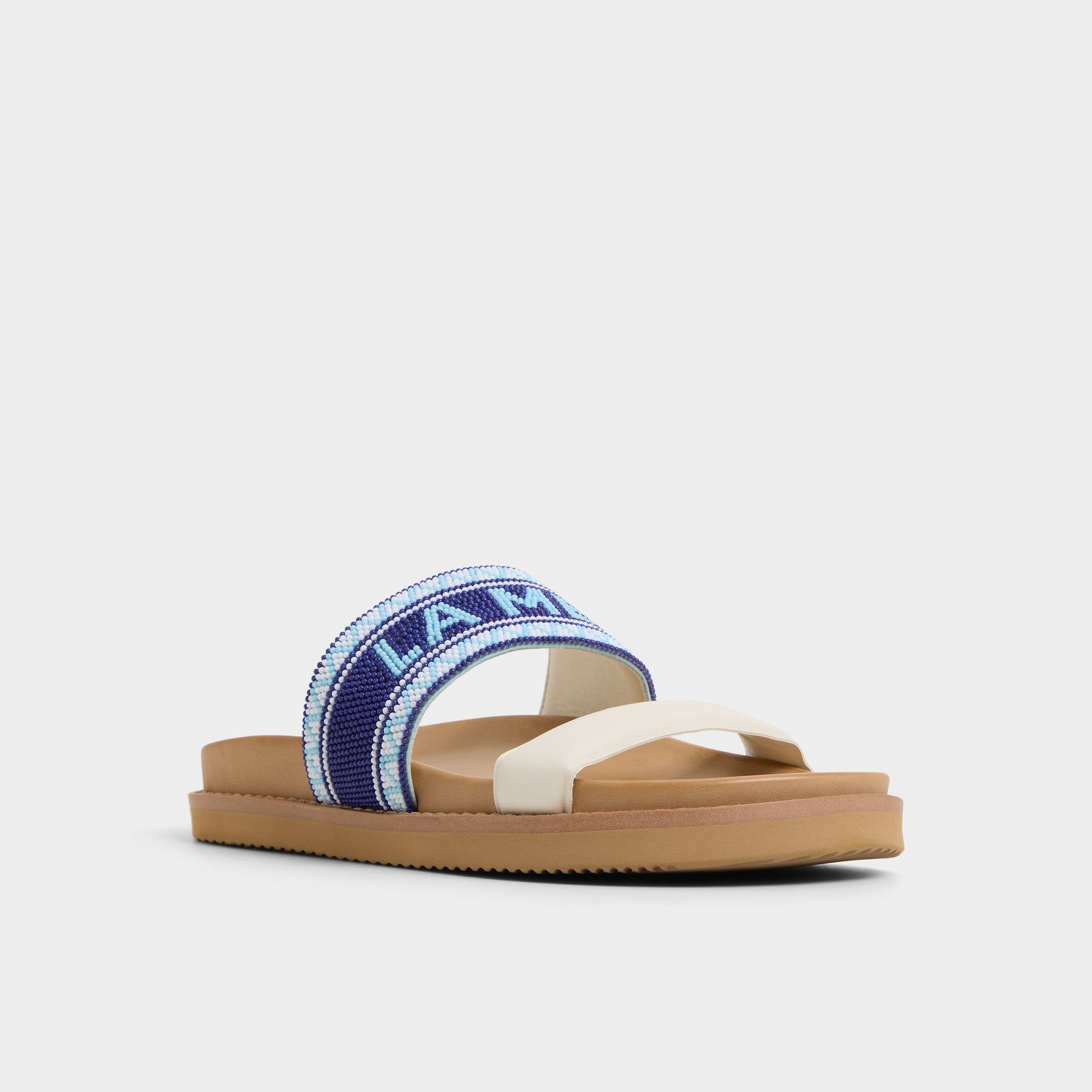 Aldo | Beachvacay White/Blue Women's Footbed sandals - Slide sandal, Footbed sandal