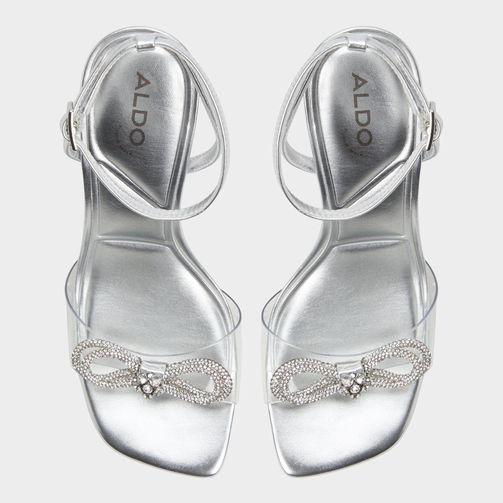 Aldo | Ozley Silver Women's Strappy Heels - Strappy heeled sandal