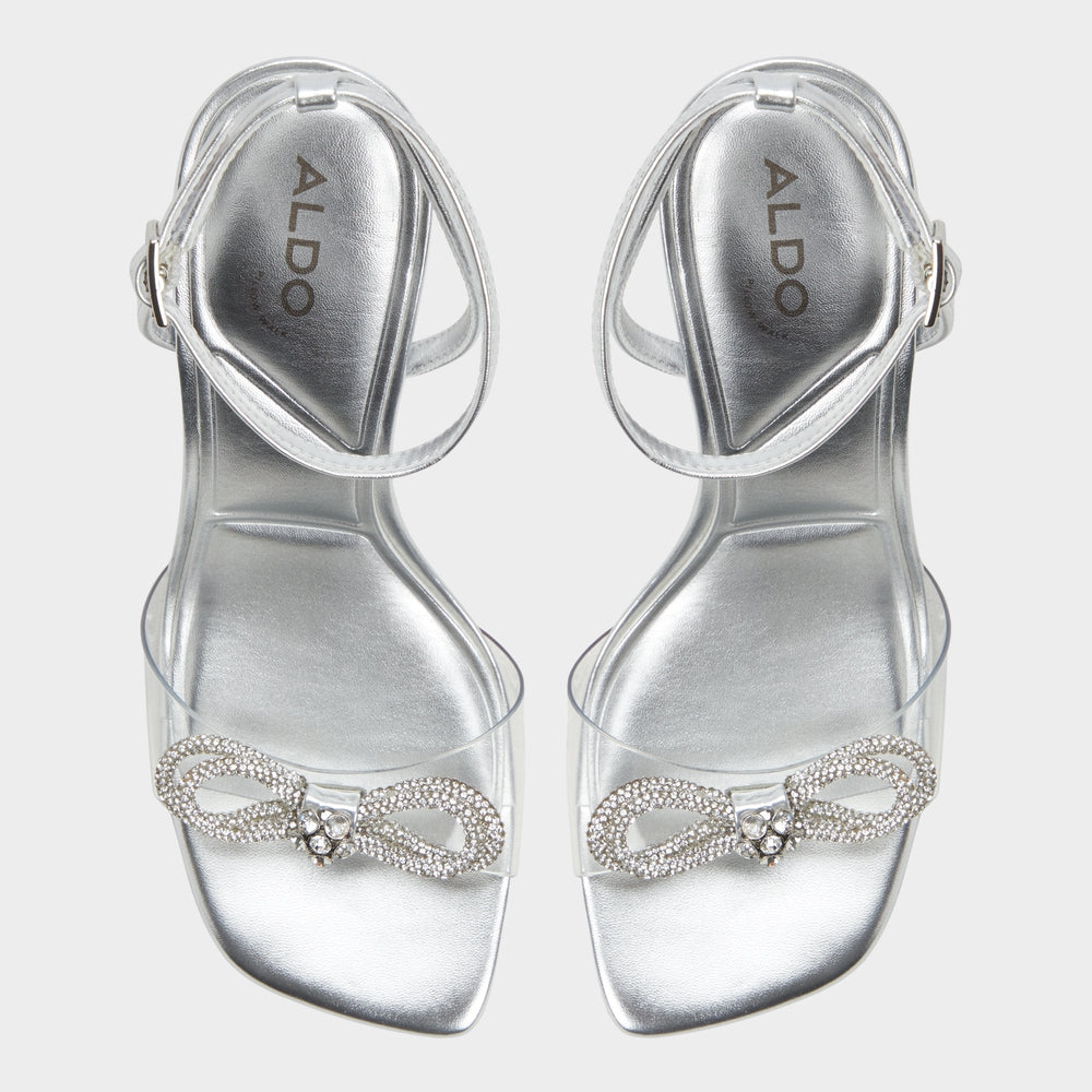 Aldo | Ozley Silver Women's Strappy Heels - Strappy heeled sandal
