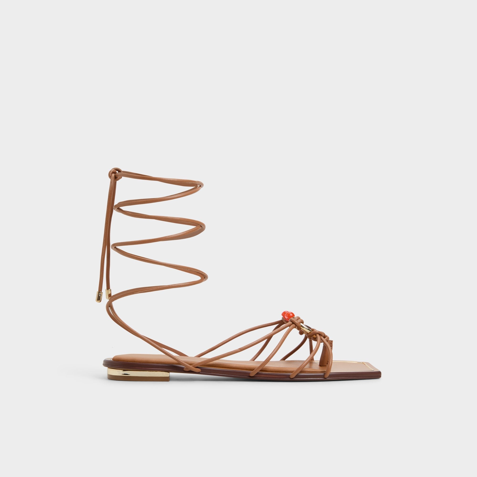 Aldo | Nirena Medium Brown Women's Flats - Strappy flat sandal