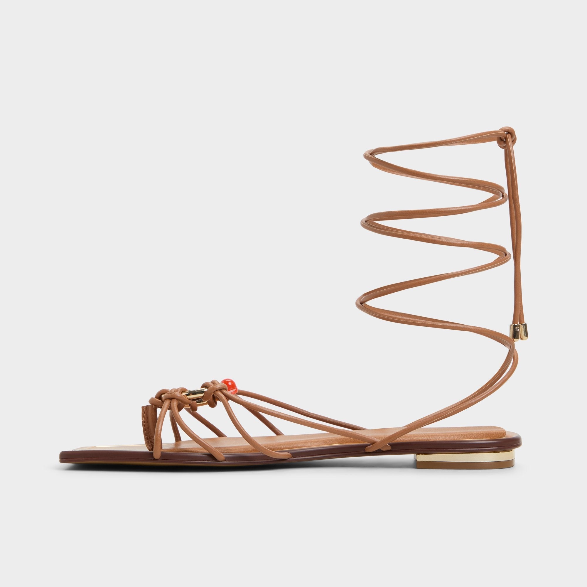 Aldo | Nirena Medium Brown Women's Flats - Strappy flat sandal