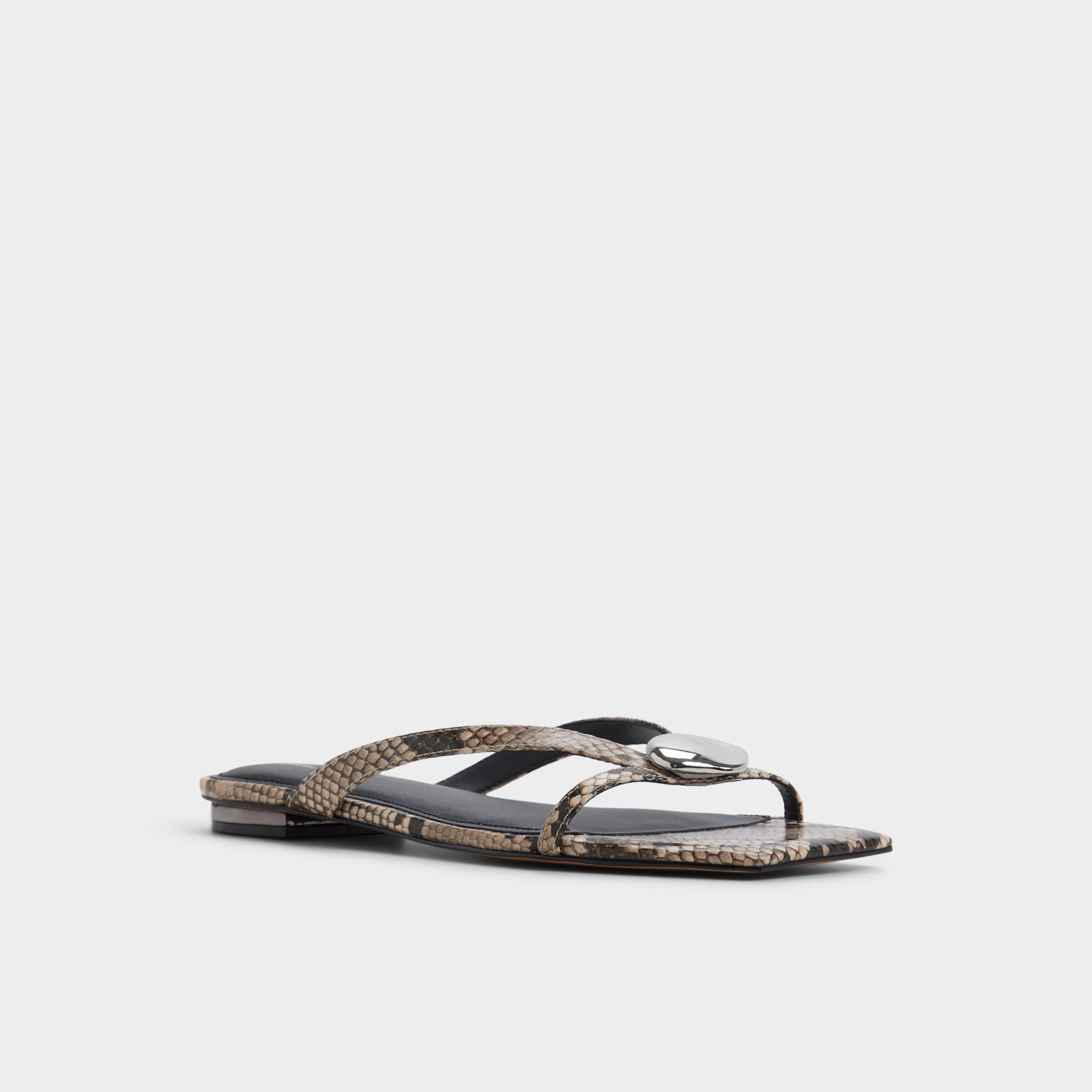 Aldo | Iliria White/Black Women's Flats - Slide sandal