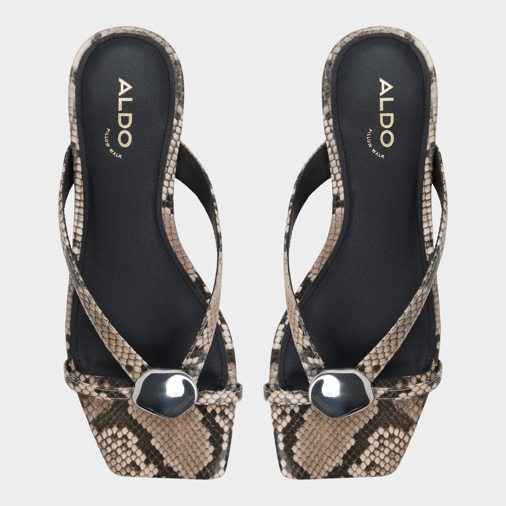 Aldo | Iliria White/Black Women's Flats - Slide sandal