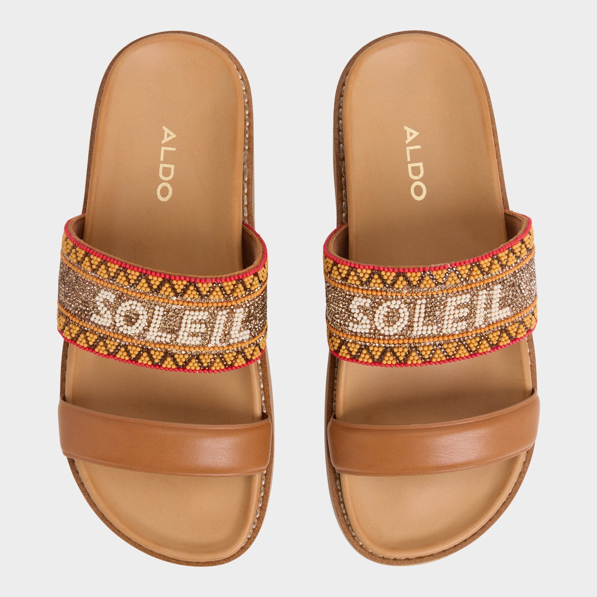 Aldo | Beachvacay Brown Multi Women's Footbed sandals -