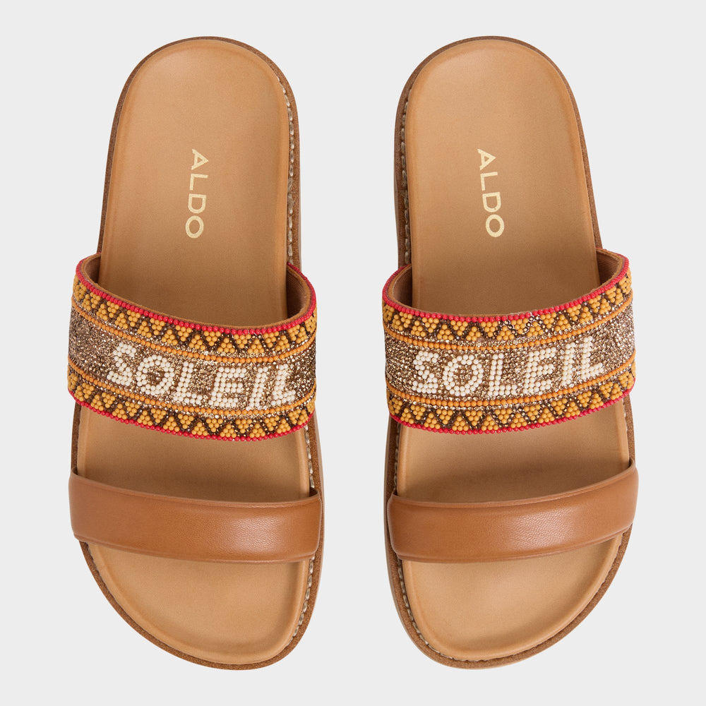 Aldo | Beachvacay Brown Multi Women's Footbed sandals -