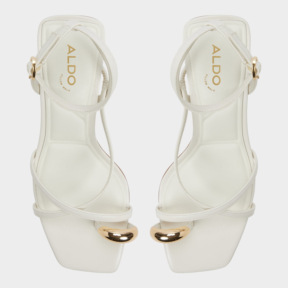 Aldo | Elodiah White/Bone Women's Travel essentials - Strappy heeled sandal, Stiletto heel