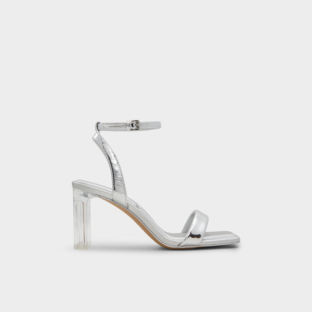 Aldo | Aurorai Silver Women's Block heels - Strappy heeled sandal, Block heel