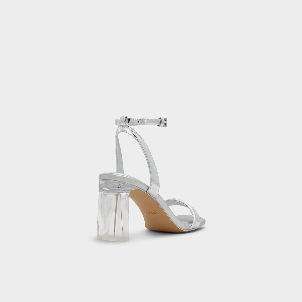 Aldo | Aurorai Silver Women's Block heels - Strappy heeled sandal, Block heel