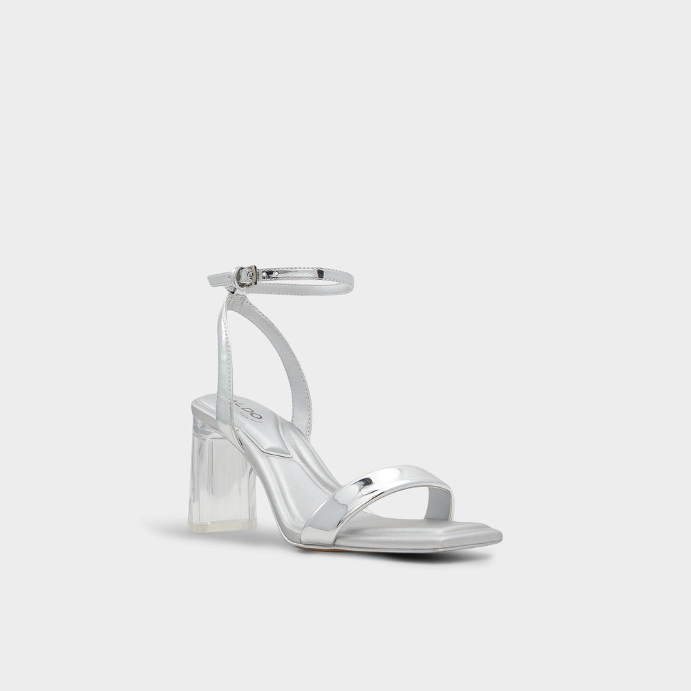 Aldo | Aurorai Silver Women's Block heels - Strappy heeled sandal, Block heel