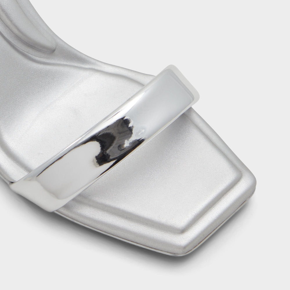Aldo | Aurorai Silver Women's Block heels - Strappy heeled sandal, Block heel