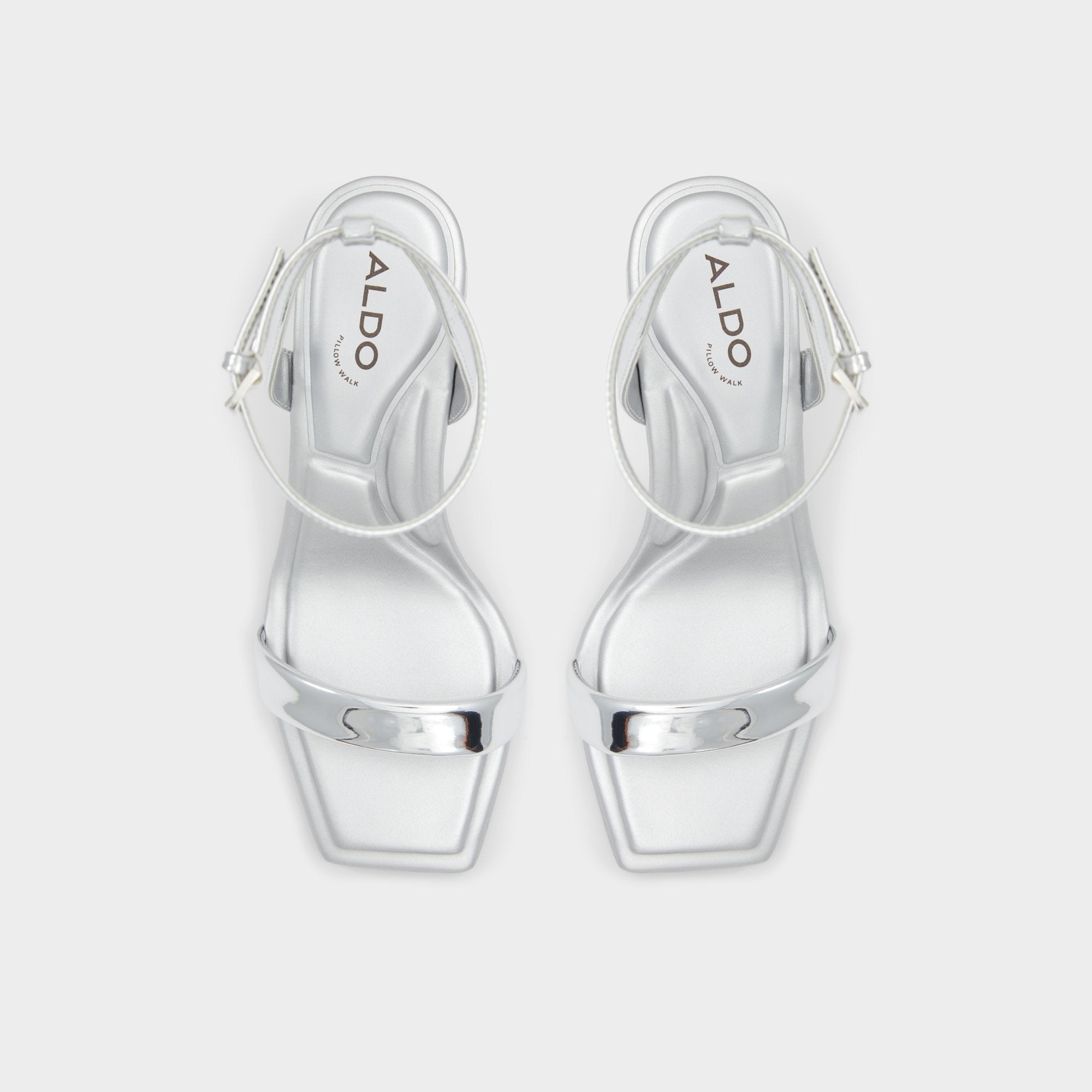 Aldo | Aurorai Silver Women's Block heels - Strappy heeled sandal, Block heel