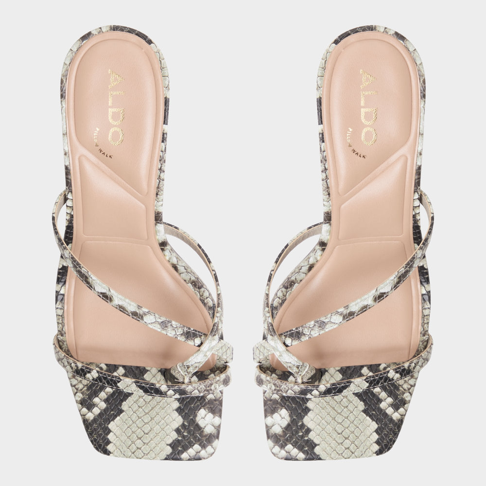 Aldo | Calypsa White/Black Women's Animal Prints - Strappy heeled sandal