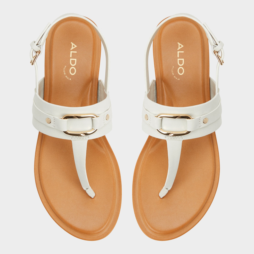 Aldo | Taylen White/Bone Women's Footbed sandals - T-strap sandal