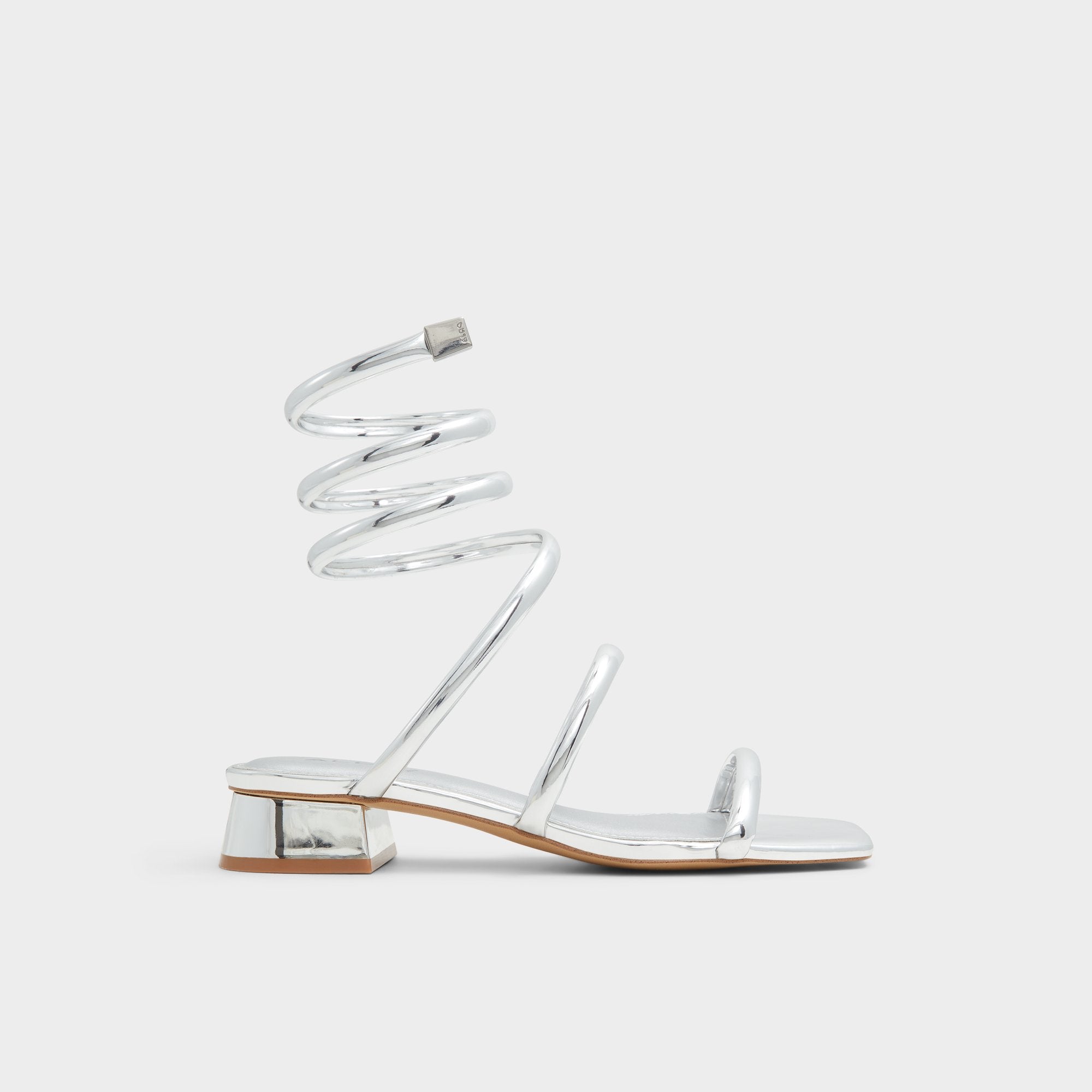 Aldo | Spinna in Silver - Strappy sandal, Block heel