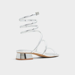 Aldo | Spinna in Silver - Strappy sandal, Block heel