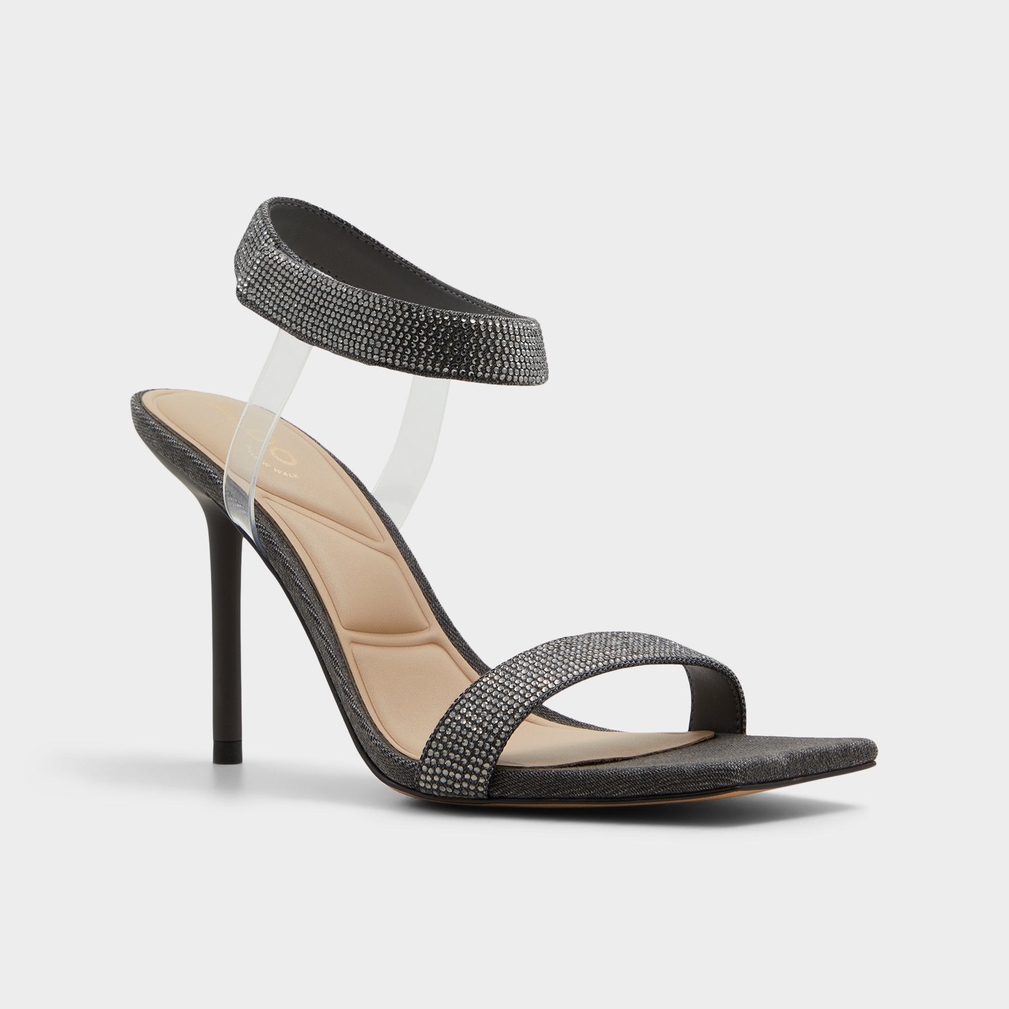 Aldo | Rosy Dark Grey Women's Strappy sandals - Strappy heeled sandal