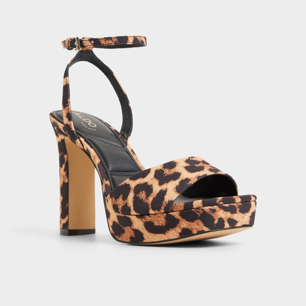 Aldo | Chicgleam Brown Multi Women's Strappy sandals - Strappy heeled sandal, Platform