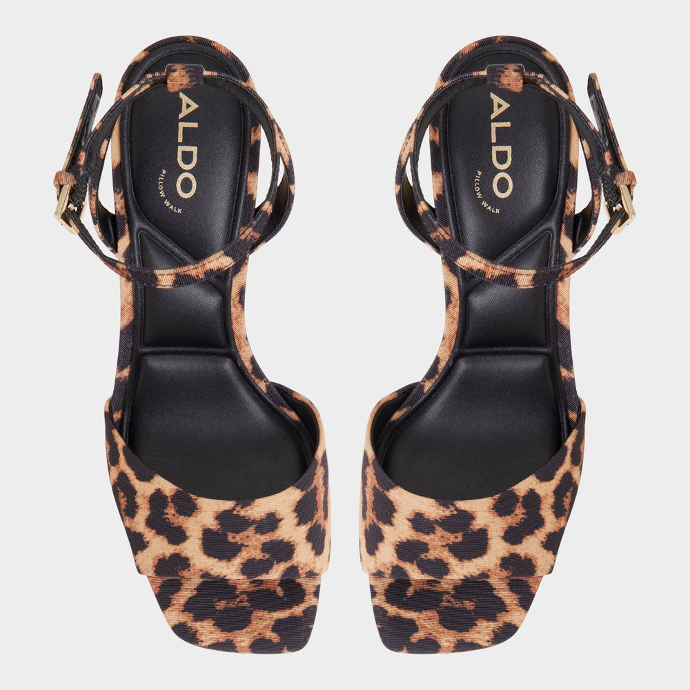 Aldo | Chicgleam Brown Multi Women's Strappy sandals - Strappy heeled sandal, Platform