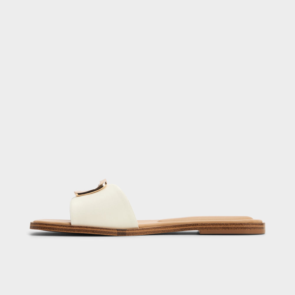 Aldo | Tidella White Women's Flats - Slide sandal