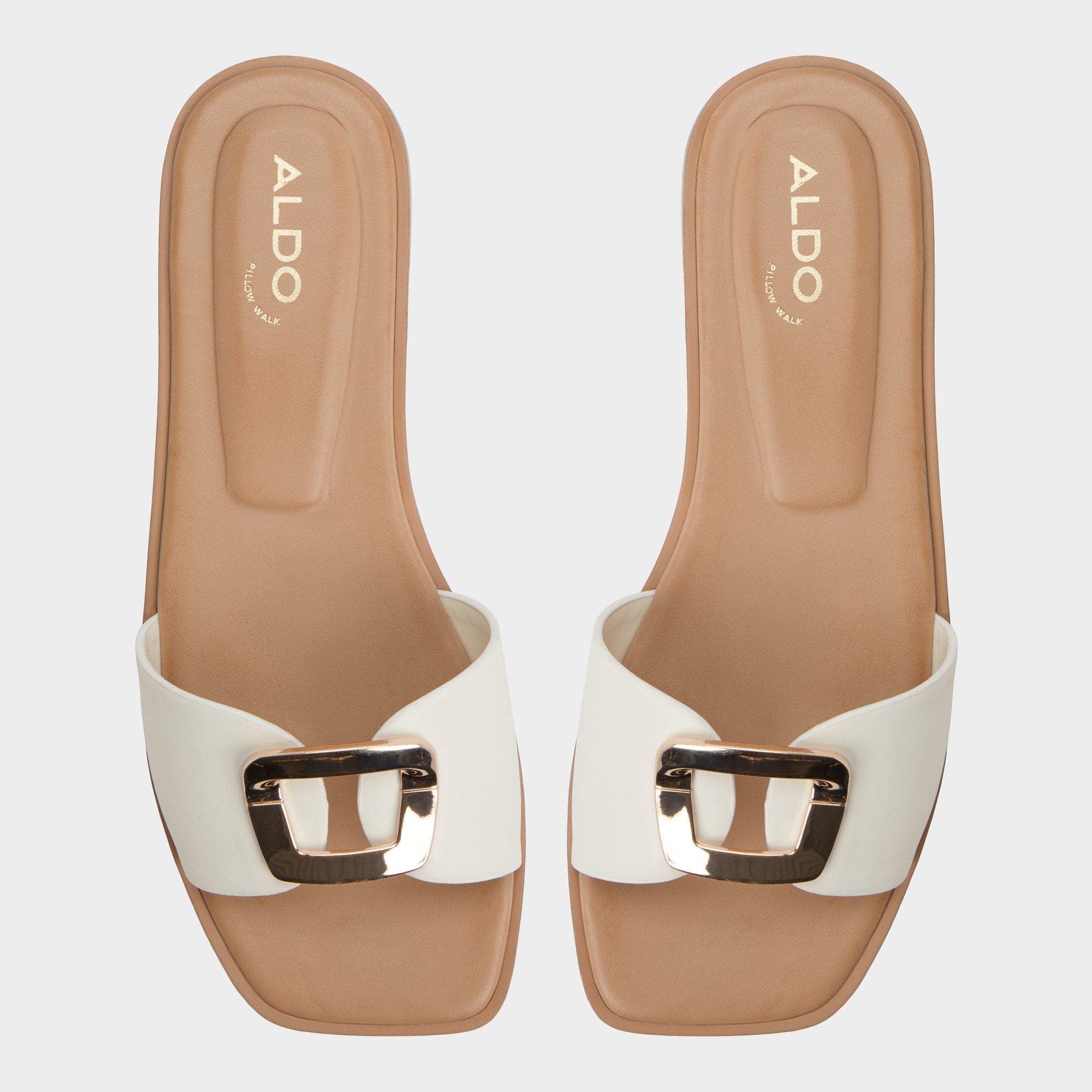 Aldo | Tidella White Women's Flats - Slide sandal