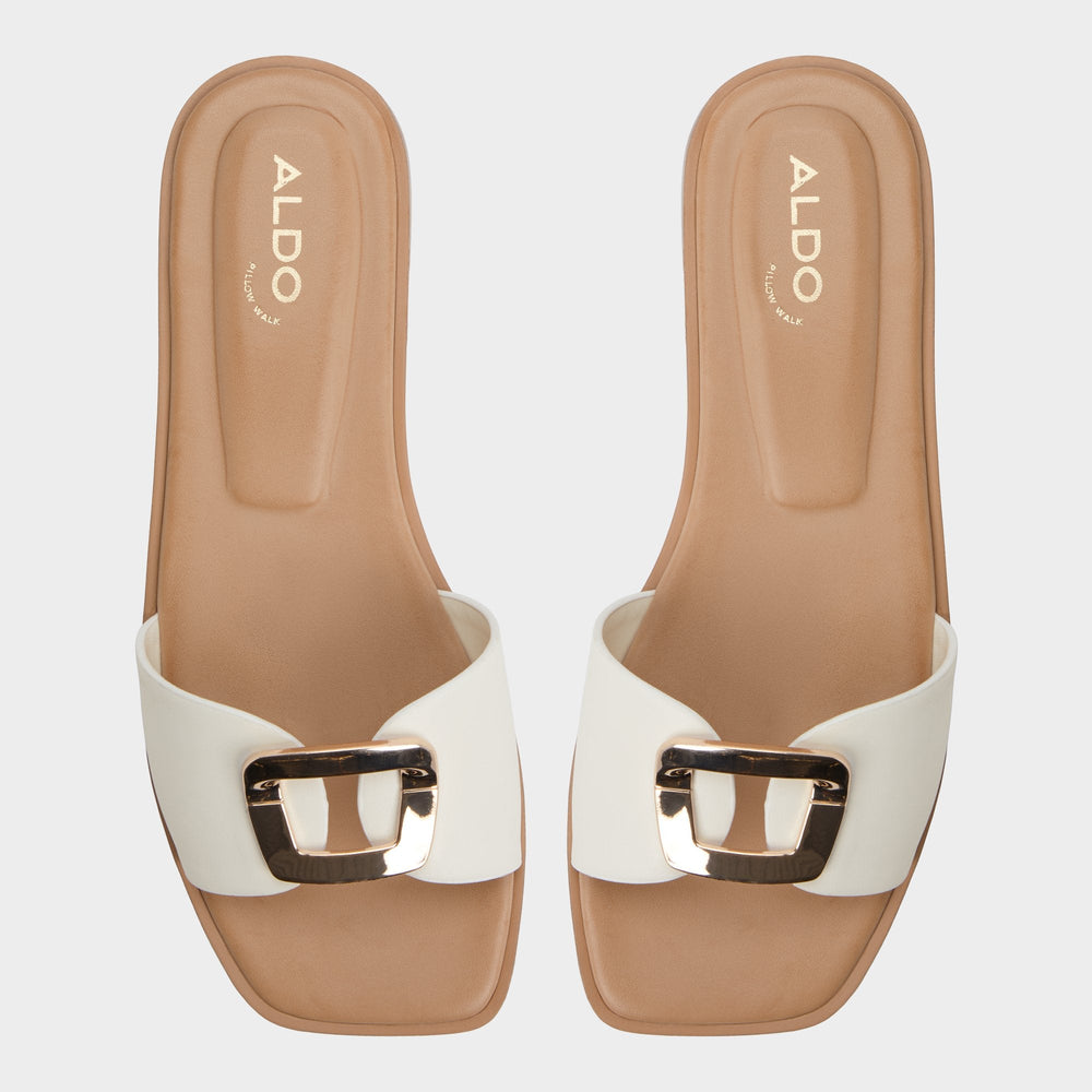 Aldo | Tidella White Women's Flats - Slide sandal