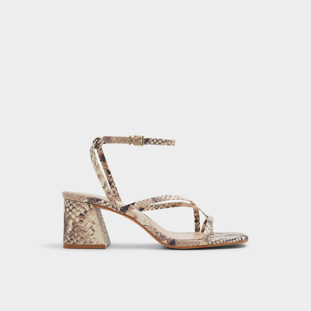 Aldo | Adrauder in Brown Overflow 13801090 - Strappy block heeled sandal, Block heel