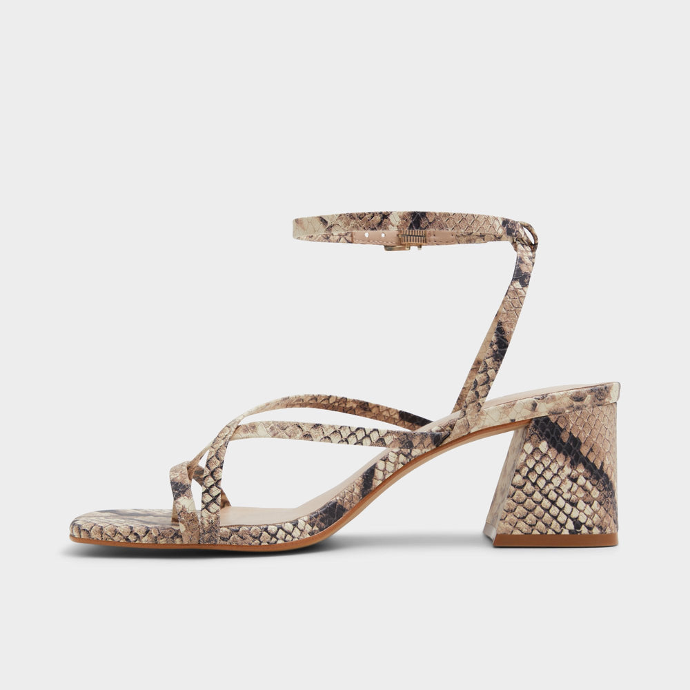 Aldo | Adrauder in Brown Overflow 13801090 - Strappy block heeled sandal, Block heel