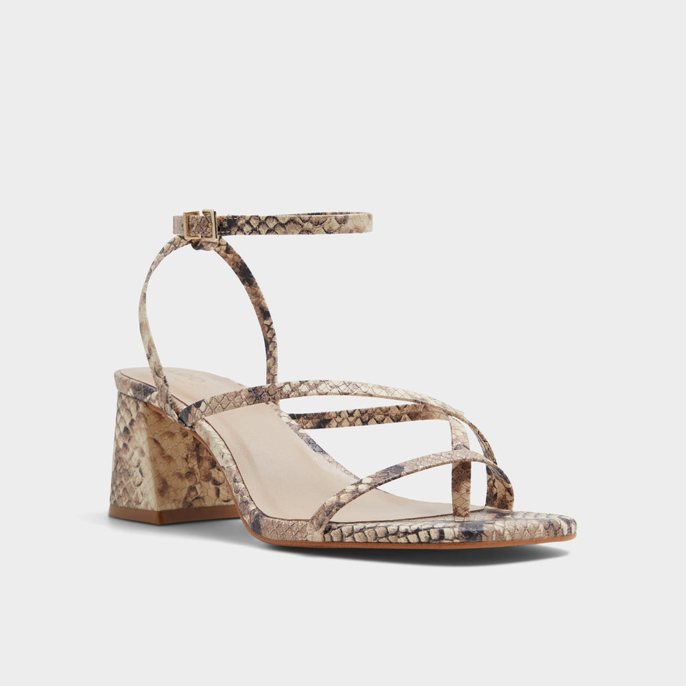 Aldo | Adrauder in Brown Overflow 13801090 - Strappy block heeled sandal, Block heel