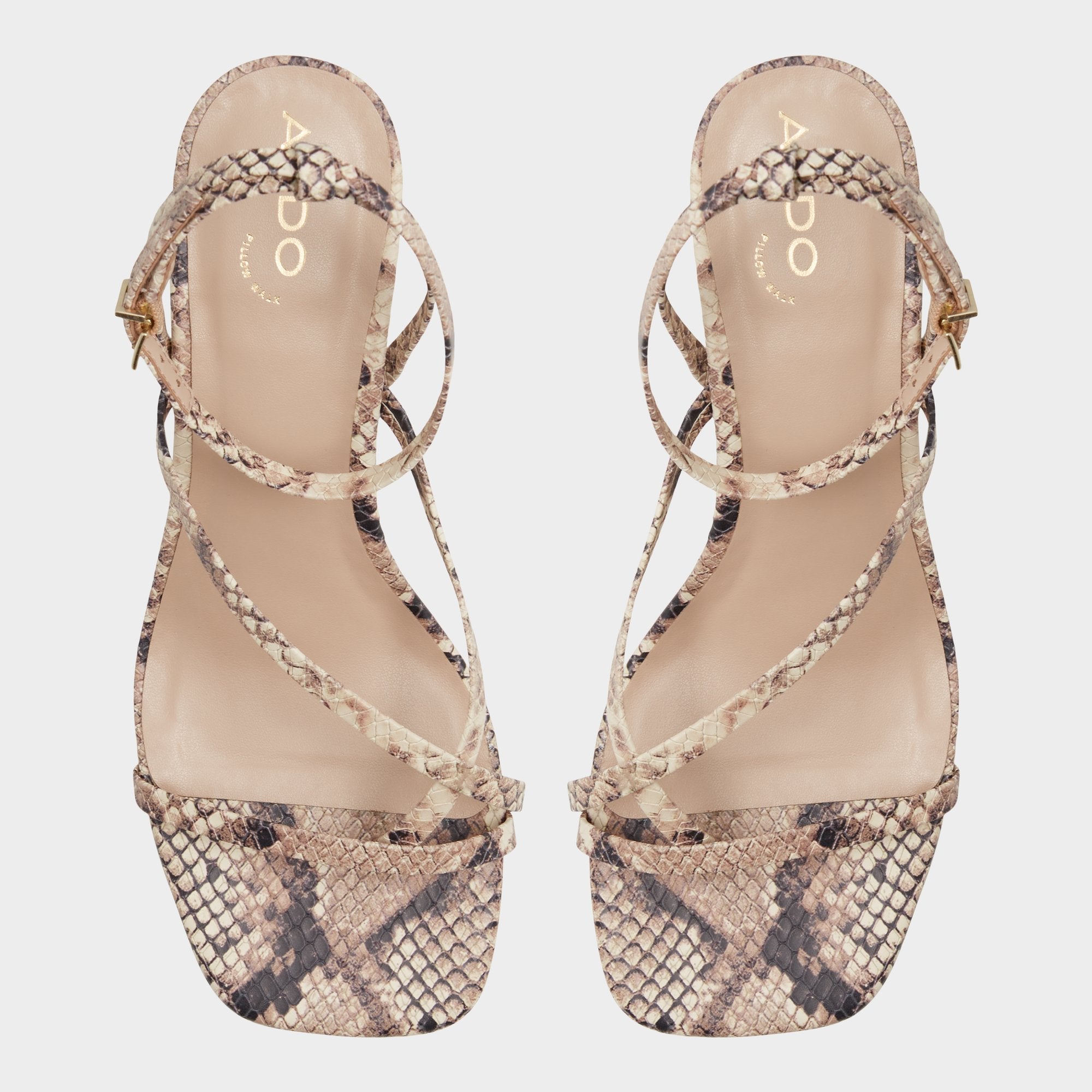 Aldo | Adrauder in Brown Overflow 13801090 - Strappy block heeled sandal, Block heel