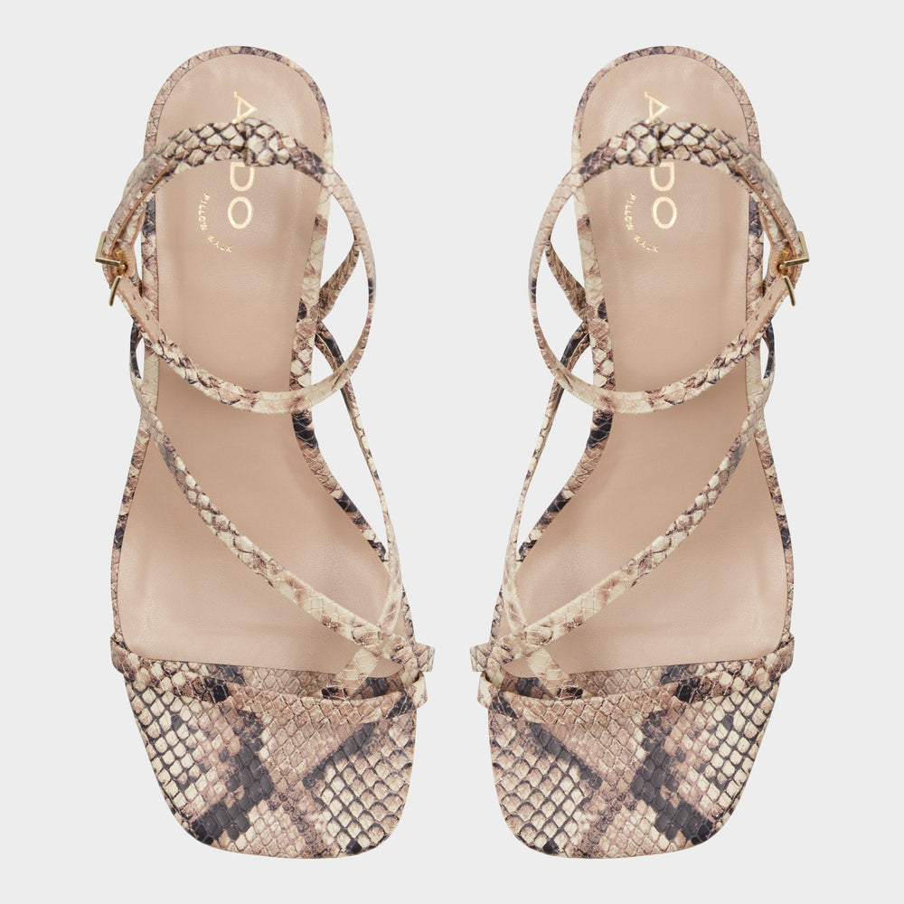 Aldo | Adrauder in Brown Overflow 13801090 - Strappy block heeled sandal, Block heel
