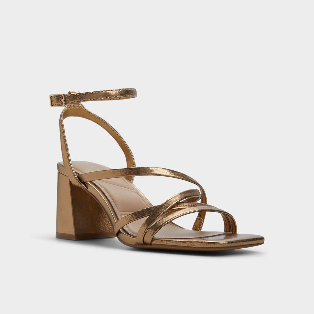 Aldo | Esther Gold Women's Block heels - Strappy heeled sandal, Block heel