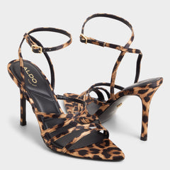 Aldo | Solania Brown Multi Women's Strappy sandals - Strappy heeled sandal, Stiletto heel