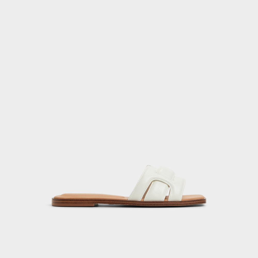 Aldo | Eleny White Women's Flats - Slide sandal