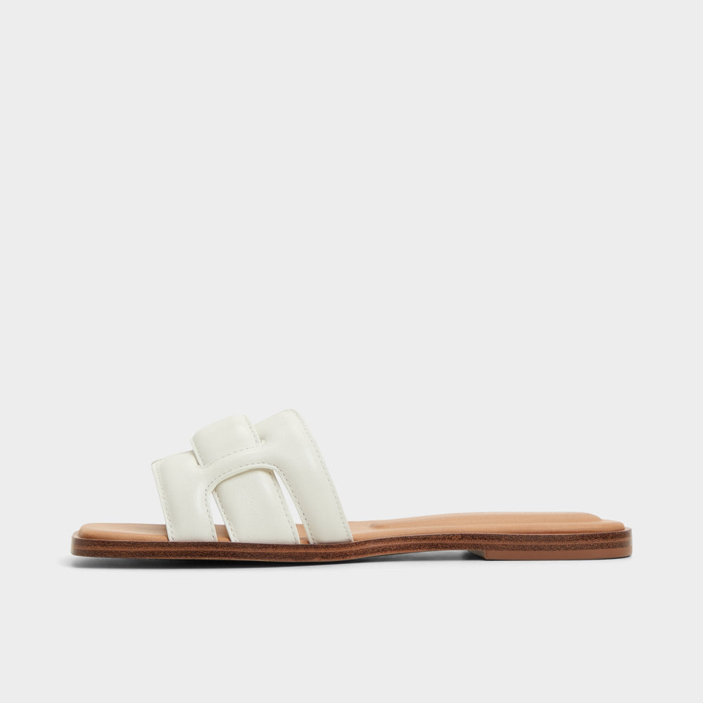 Aldo | Eleny White Women's Flats - Slide sandal