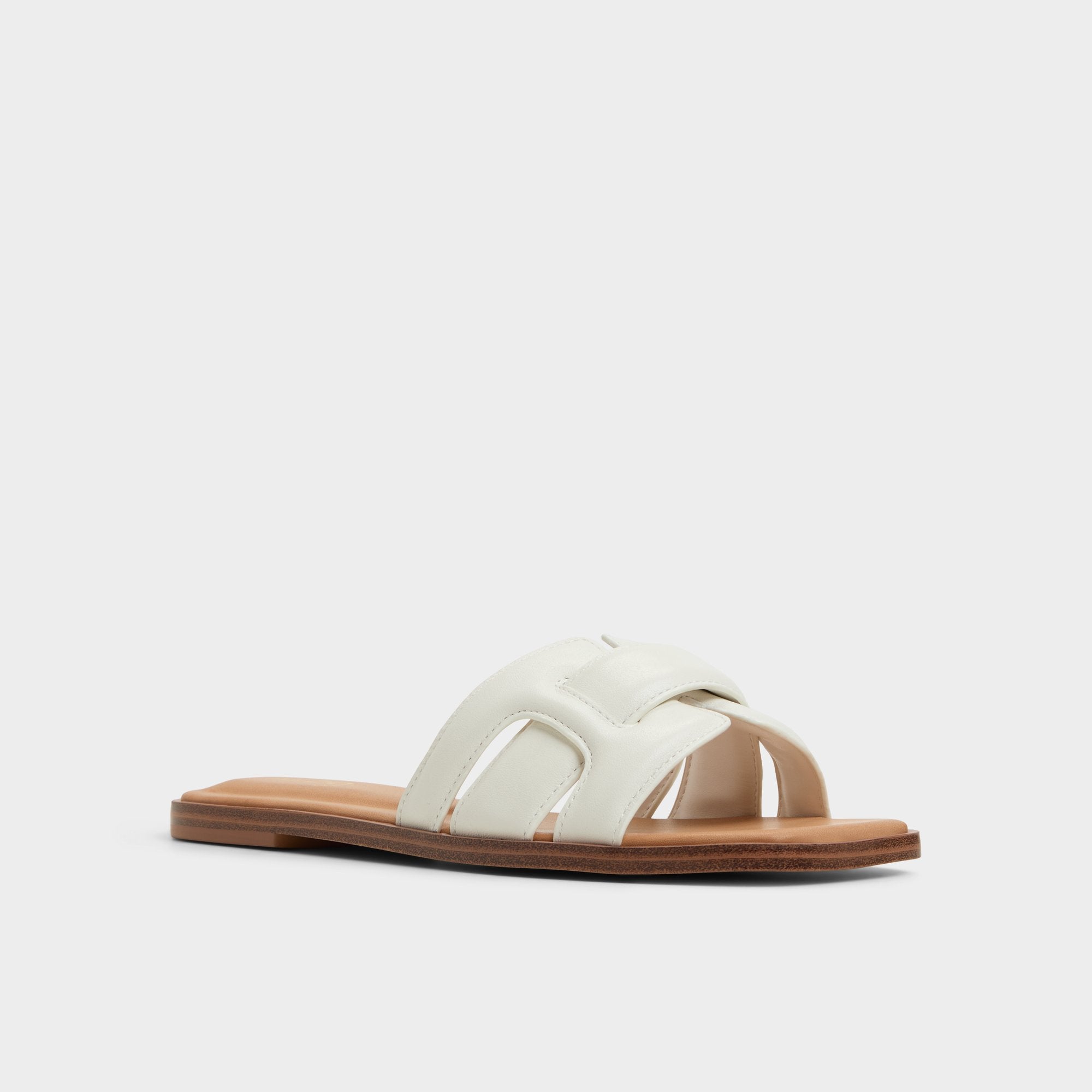 Aldo | Eleny White Women's Flats - Slide sandal