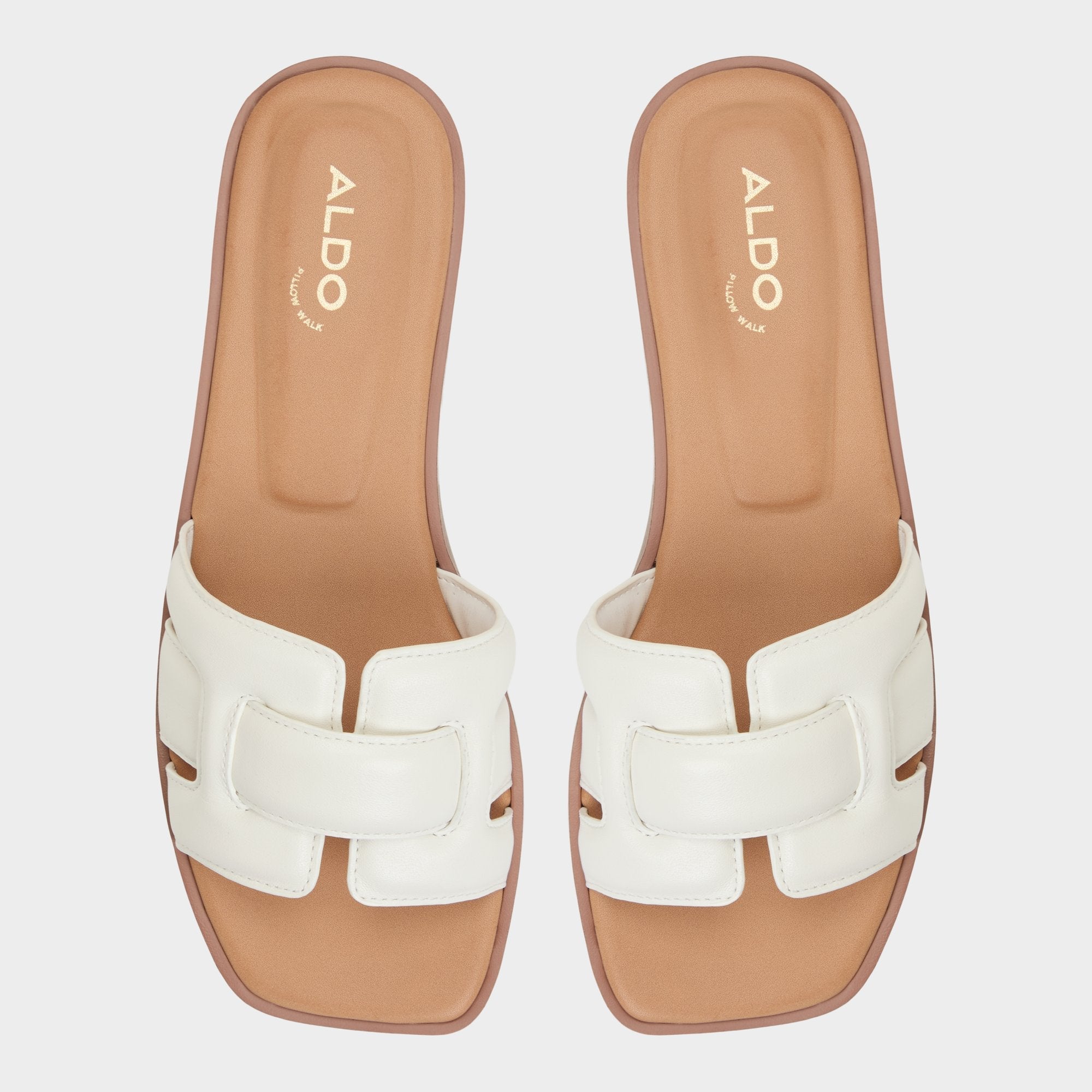 Aldo | Eleny White Women's Flats - Slide sandal
